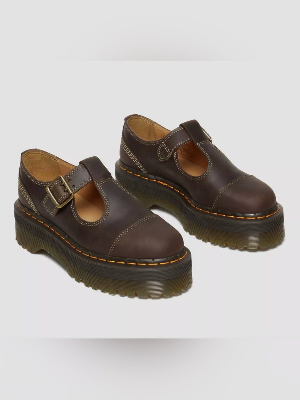 Dr. Martens Crazy Horse Bethan Platform Mary Jane Shoes - Picture 1 of 4